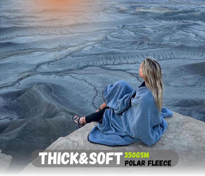 SUITEDNOMAD Large Waterproof Outdoor Stadium Blanket, Windproof and Warm Extra Thick Fleece or Quilted Sherpa, Great for Cold Weather Camping, Picnic, Sports, Festivals - Image 4